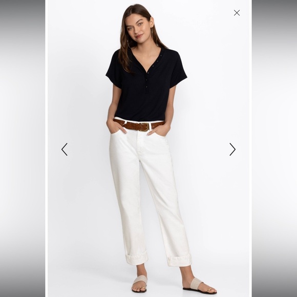 Johnny Was Denim - Johnny was Barcelona Boyfriend 30 white jeans classic minimalist quiet luxury